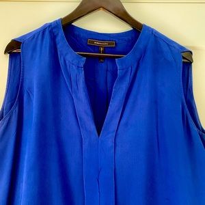 Electric Blue silk sleeveless blouse